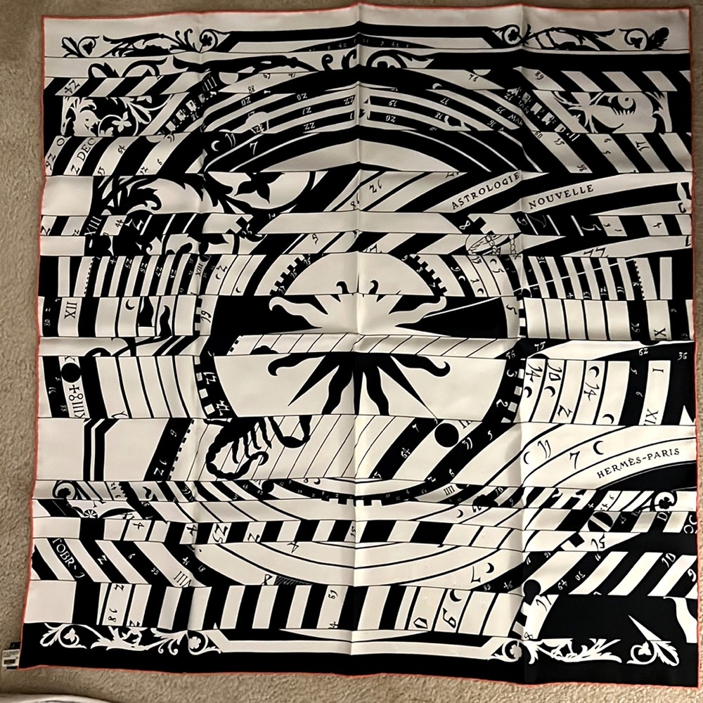 Hermes Astrologie Nouvelle Silk Jacquard Scarf 90